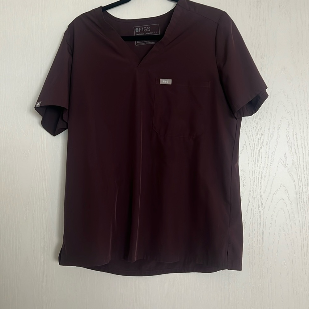 NWT FIGS One pocket scrub top- Dark Fig